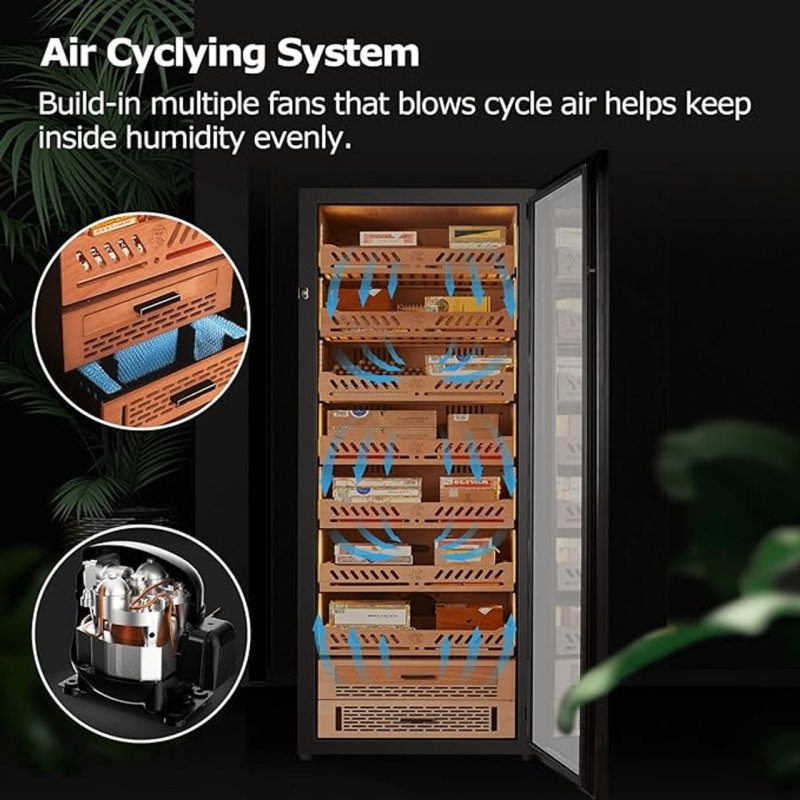 Humidor Trabucuri Electric Yohtron Premium Black Yc-448