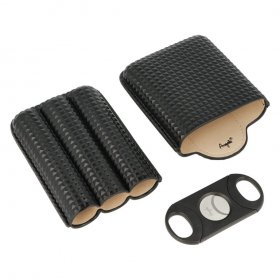 Etui 3 trabucuri si cutit Winjet Diamond Black AK813010