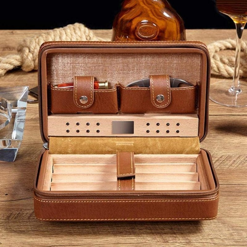 Humidor trabucuri Travel Brown El Primero ieftin