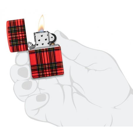 Bricheta Zippo 49352 Red Plaid Design cel mai bun pret