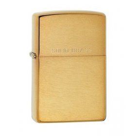 Bricheta Zippo 204 Brushed Brass Solid Brass Engraved