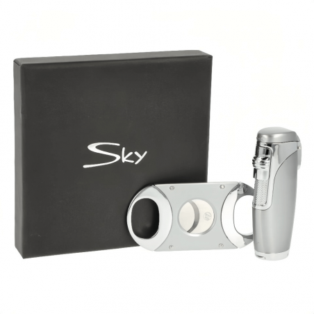 Set Sky Bricheta si Cutit trabucuri Grey HS238358