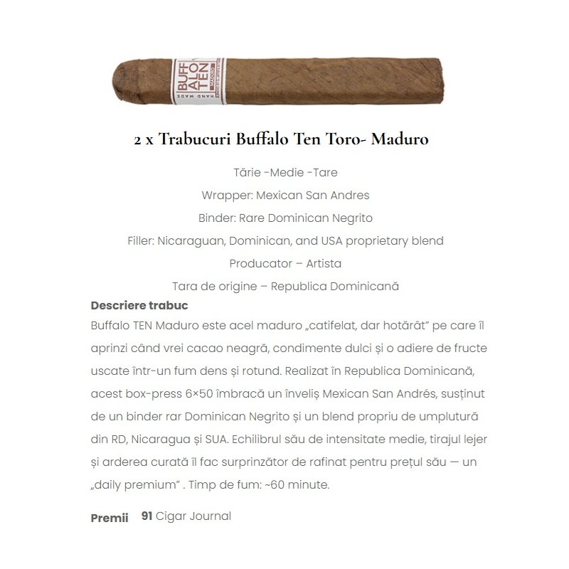Sampler trabucuri Bufallo Ten Lunch Fresh Pack 4