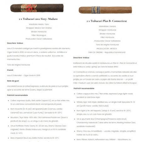 Sampler Trabucuri Oscar 212 Plan B Dinner Fresh Pack 4