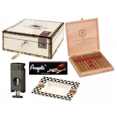 Set cadou Trabucuri Leon Jimenes Connecticut No. 3 (10) cu accesorii