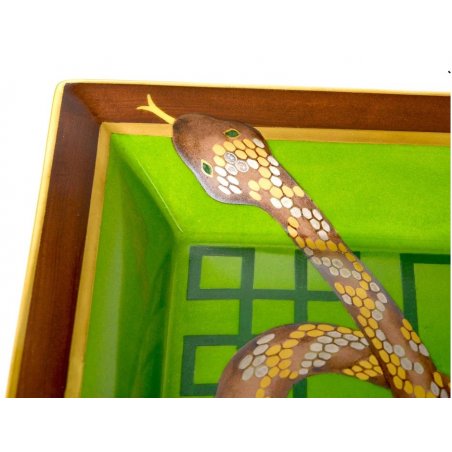 Scrumieră Elie Bleu Snake portelan Limoges pictat manual