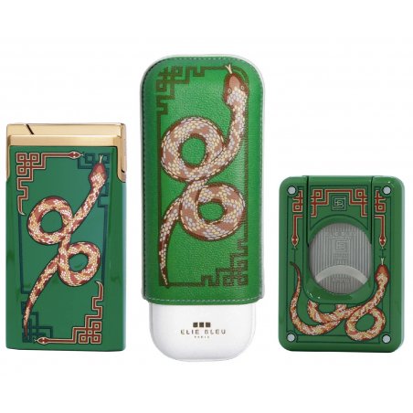 Set Elie Bleu Snake brichetă cutter si etui pentru trabucuri