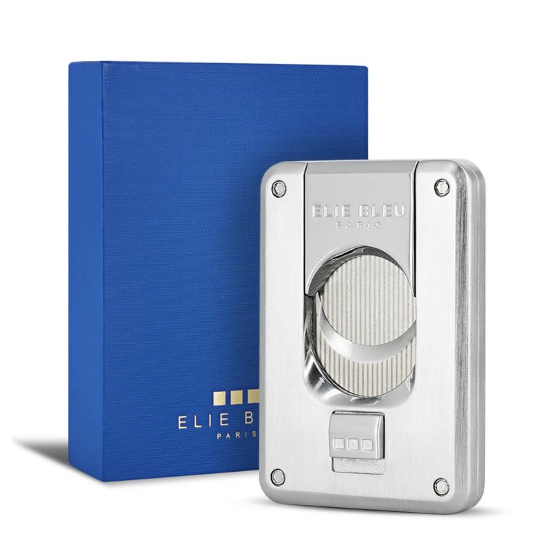 Cutit trabucuri Elie Bleu Double Blade Brushed metal