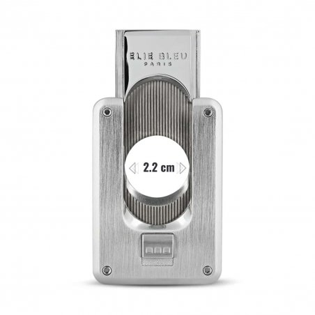 Cutit trabucuri Elie Bleu Double Blade Brushed metal