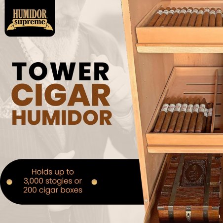 Umidor trabucuri Tower Supreme Mahogany