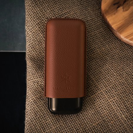 Etui trabucuri Les Fines Lames Duo Case Duo Brown