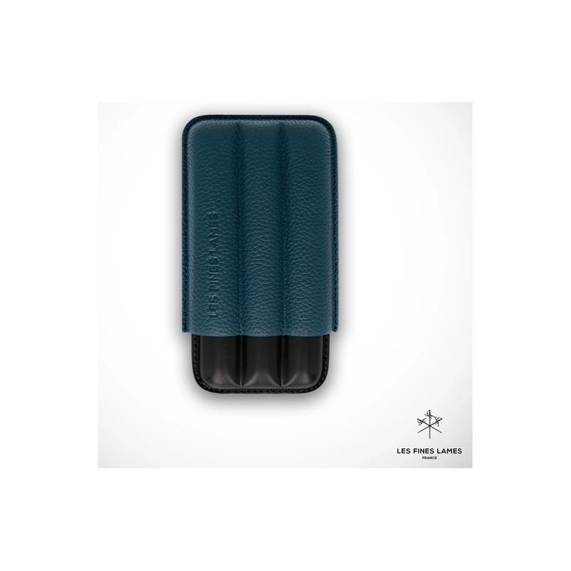 Etui trabucuri Les Fines Lames Cigar Case TRIO Blue