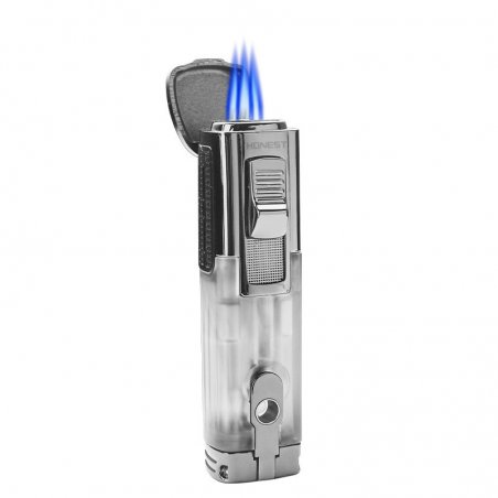 Bricheta Honest Triple Jet Flame Tranparent with Cigar Punch