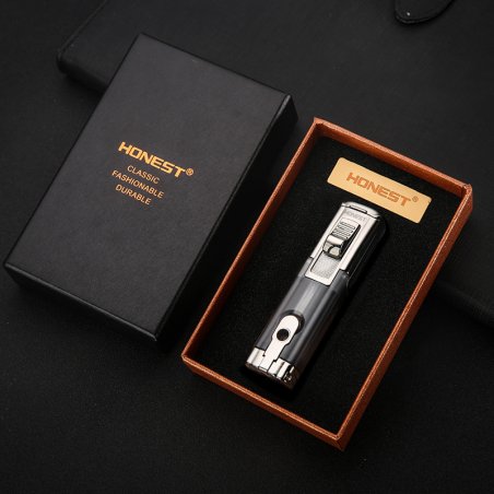 Bricheta Honest Triple Jet Flame Tranparent with Cigar Punch