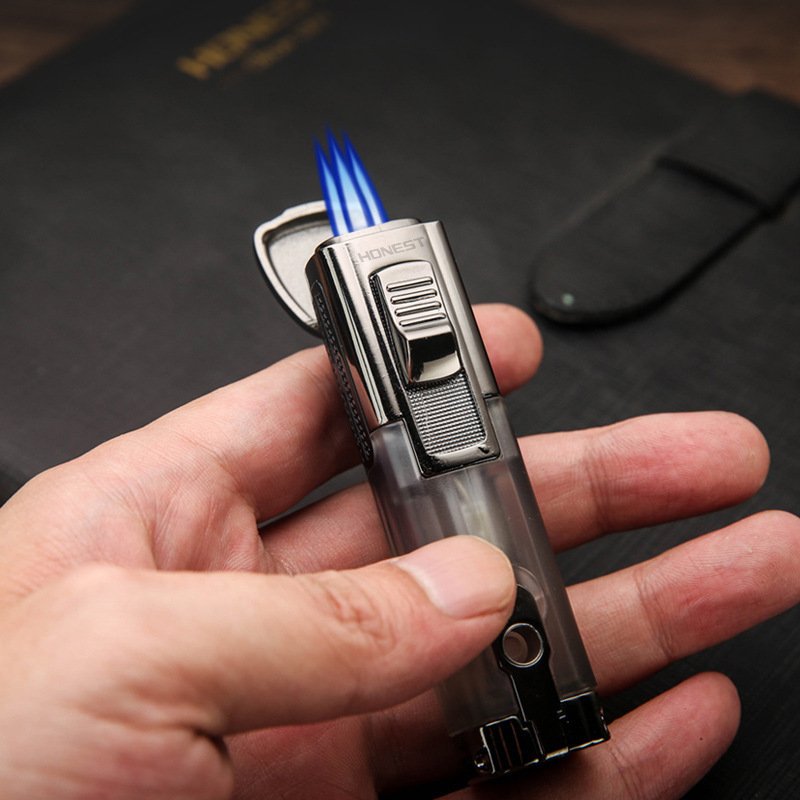 Bricheta Honest Triple Jet Flame Tranparent with Cigar Punch