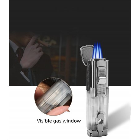 Bricheta Honest Triple Jet Flame Tranparent with Cigar Punch