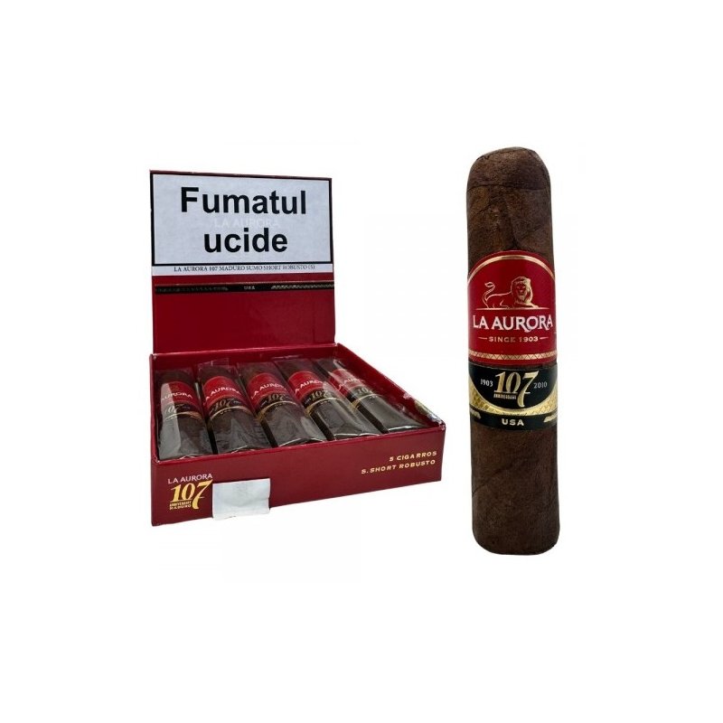 Trabucuri La Aurora 107 Maduro Sumo Short Robusto Box (5)