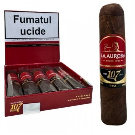 Trabucuri La Aurora 107 Maduro Sumo Short Robusto Box (5)