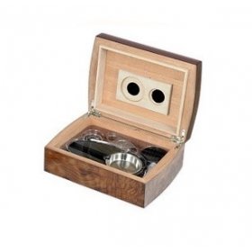 Umidor 40 trabucuri Lubinski Set Cadou Elm Burl