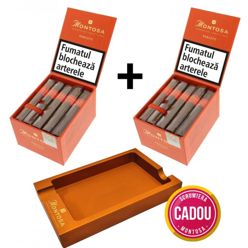 2 cutii Montosa Robusto (20) + scrumiera trabucuri Montosa