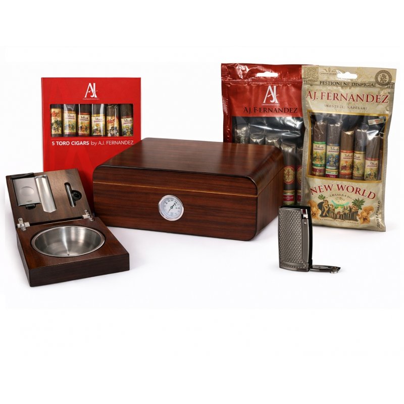 Set humidor trabucuri A.J. Fernandez cu accesorii