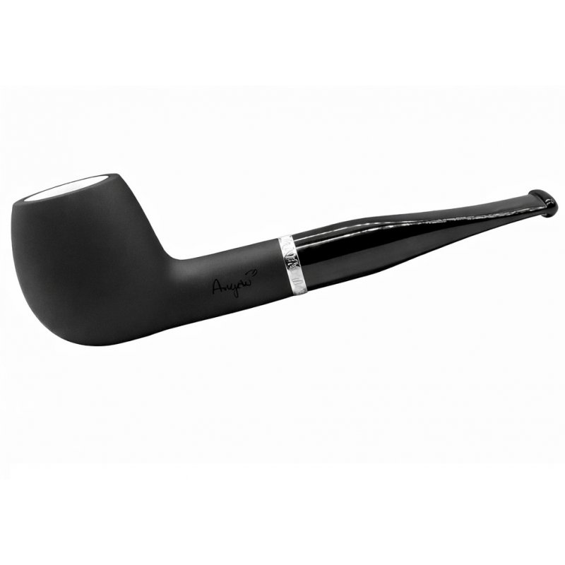 Pipa Angelo Meerschaum Black Matt Alu Ring 302002