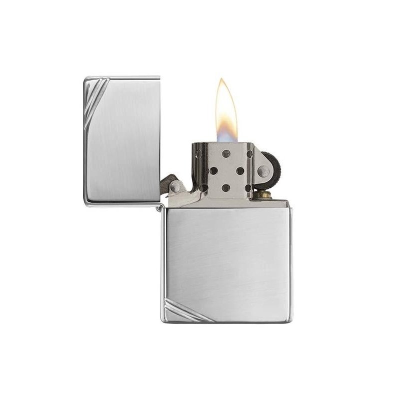 Bricheta Zippo 230 Vintage Brushed Chrome Slashes