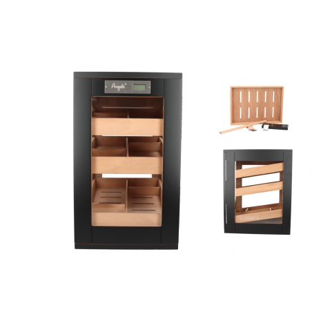 Humidor Cabinet Tower Black Matt La Reserva