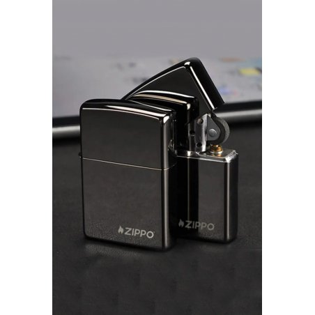 Bricheta Zippo Ebony Logo 24756ZL