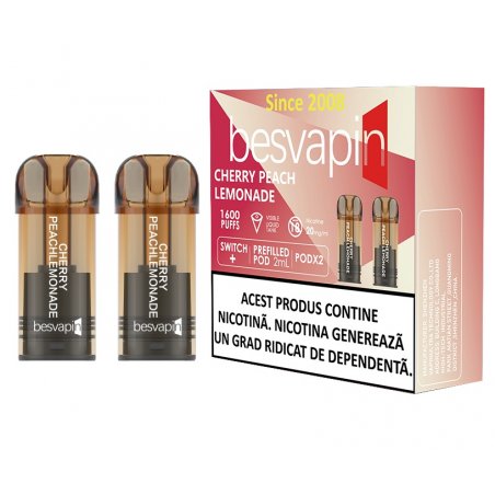 Cartus Besvapin 2x800 pufuri Cherry Peach Lemonade 20 mg