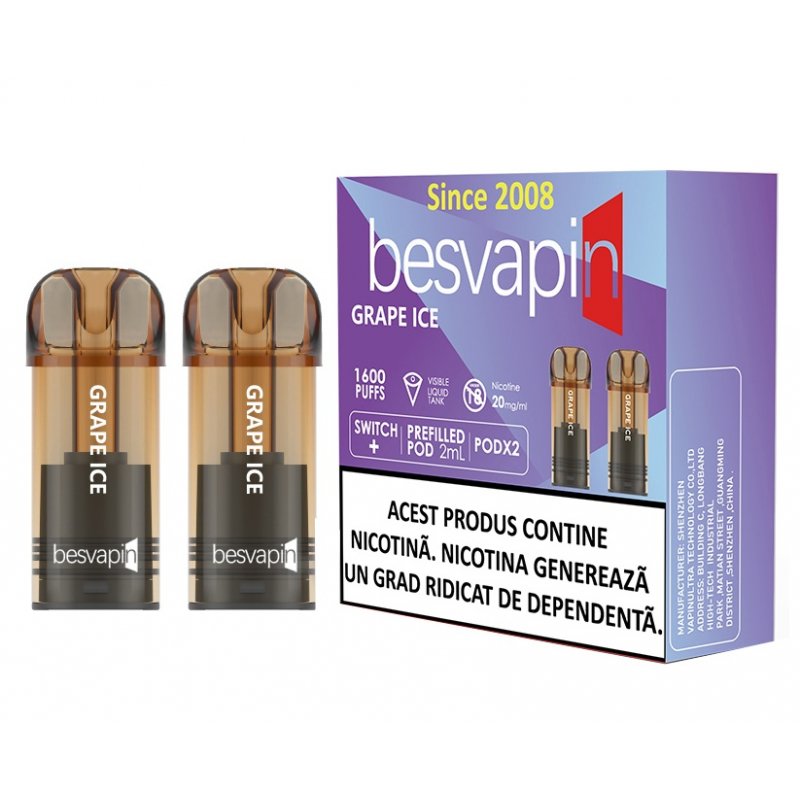 Cartus Besvapin 2x800 pufuri Grape Ice 20 mg.