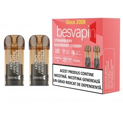 Cartus Besvapin 2x800 pufuri Strawberry Raspberry Cherry 20 mg.