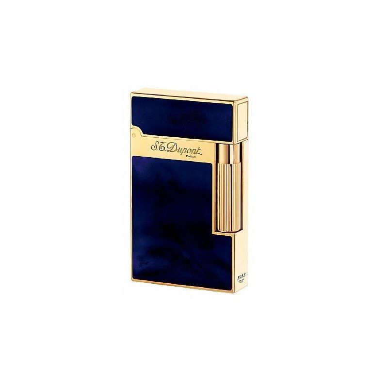 Bricheta S.T. Dupont Ligne 2 Atelier Blue Lacquer and Yellow Gold 016134