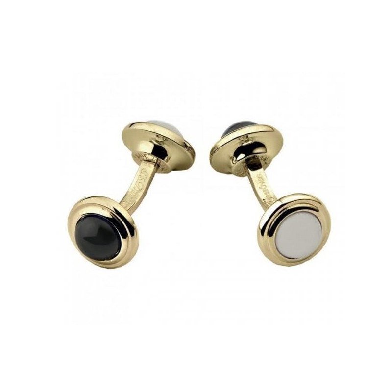 Butoni S.T.Dupont Onyx and Mother of Pearl Yellow Gold 0051341