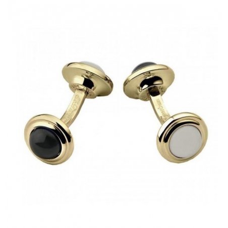 Butoni S.T.Dupont Onyx and Mother of Pearl Yellow Gold 0051341