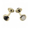 Butoni S.T.Dupont Onyx and Mother of Pearl Yellow Gold 0051341