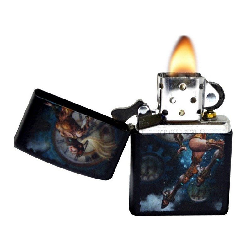 Bricheta Zippo 28670 Steampunk Aviator Girl Jumping