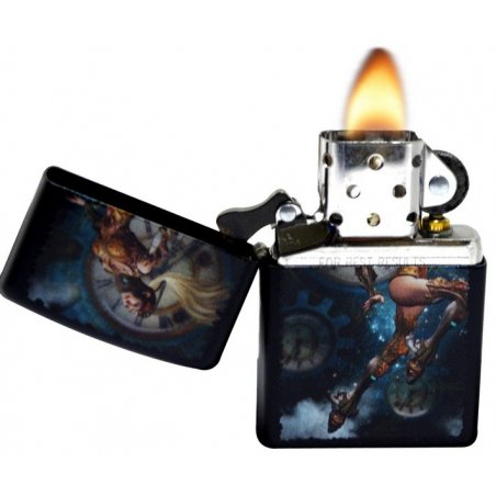Bricheta Zippo 28670 Steampunk Aviator Girl Jumping