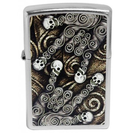 Bricheta Zippo 28869 Skull Scroll Hand