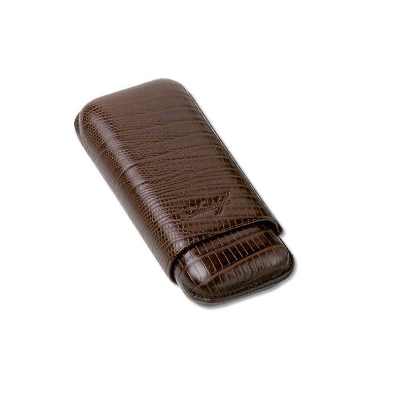 Etui pentru 2 trabucuri Davidoff Dc Exotic Croco Maro