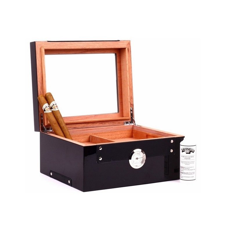 Humidor Savinelli Black Glossy 75 trabucuri