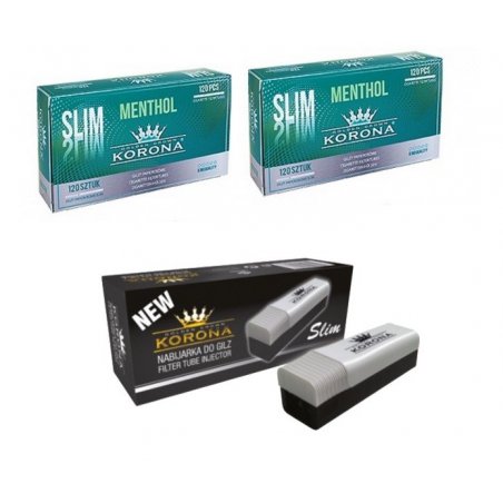 Set Korona Tuburi Slim Menthol 240  si aparat de injectat Slim