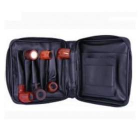 Borseta Angelo 6 pipe Black Leather