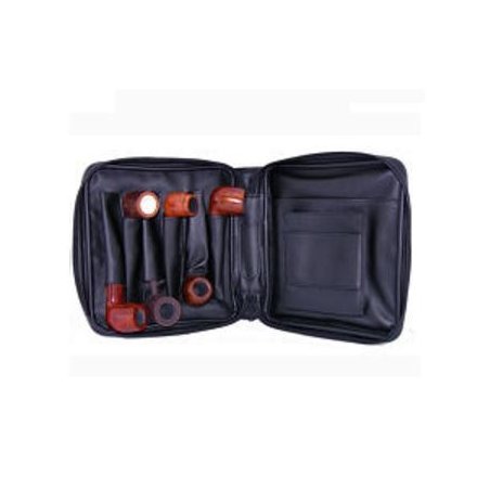Borseta Angelo 6 pipe Black Leather