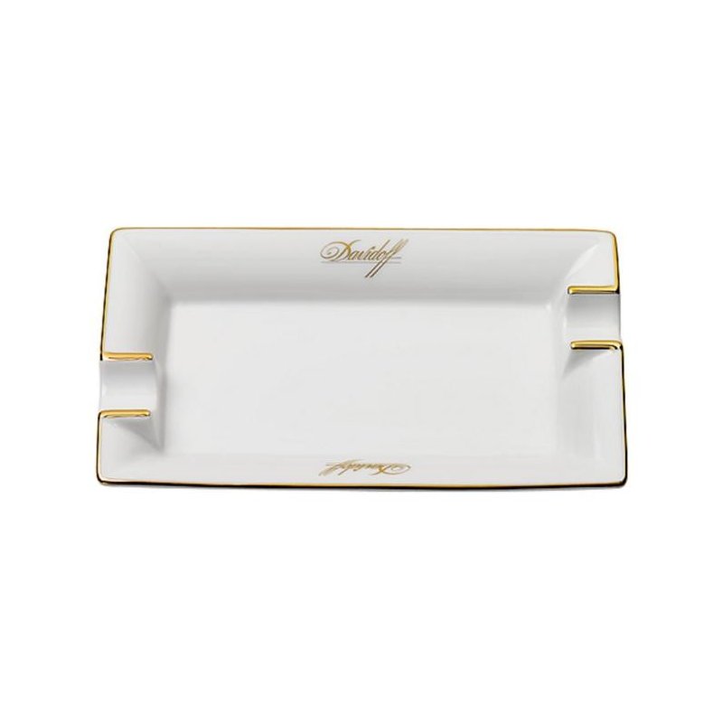 Scrumiera trabucuri Davidoff Portelan Alb-Auriu Mica