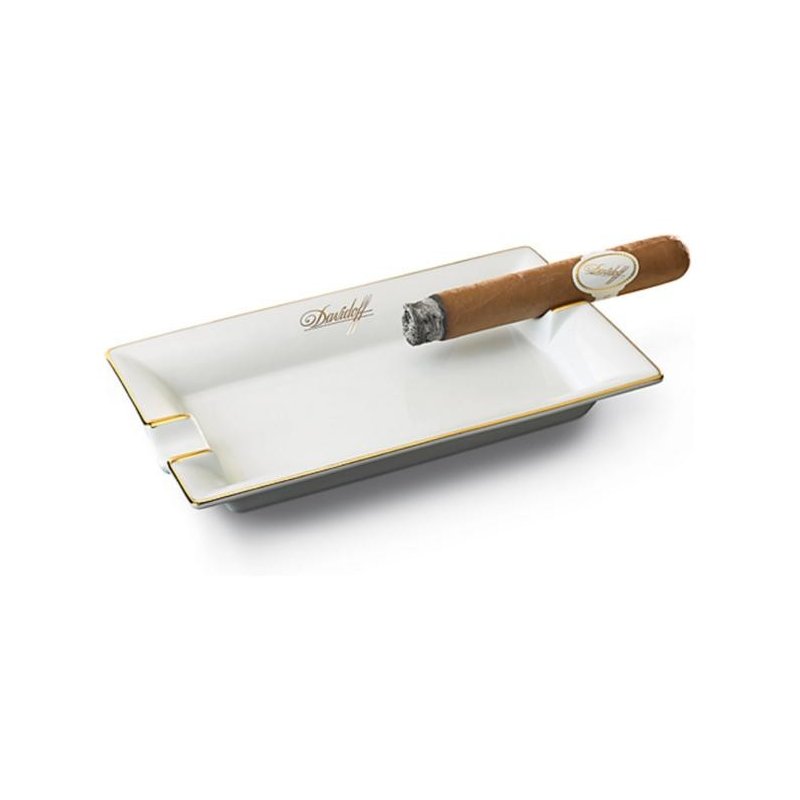 Scrumiera trabucuri Davidoff Portelan Alb-Auriu Mica