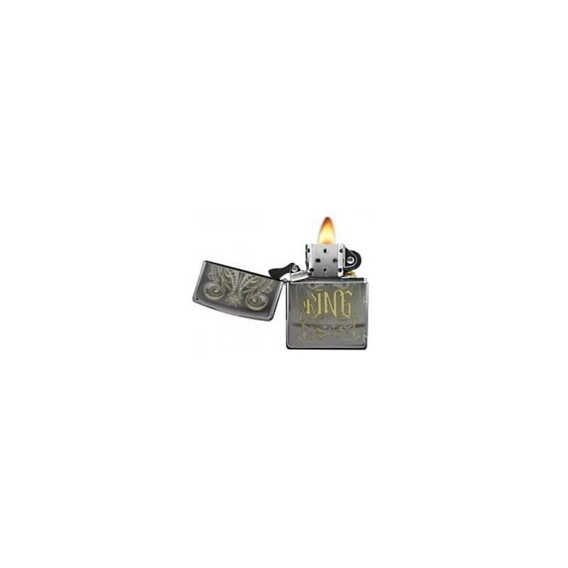 Bricheta Zippo Engraved King Black Ice