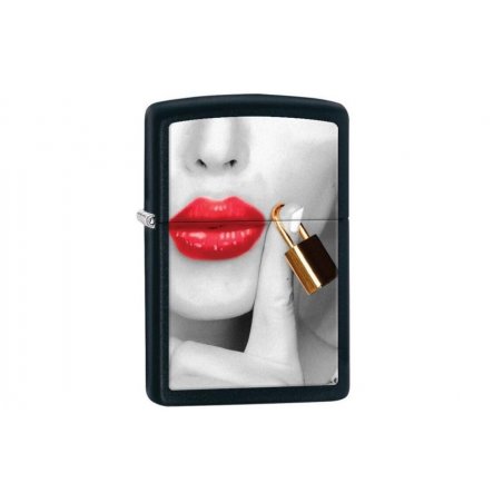 Bricheta Zippo Locked Lips Black Matte