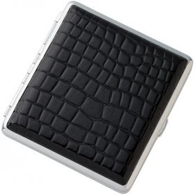 Tabachera Angelo Croc Negru Cauciuc 20 tigarete