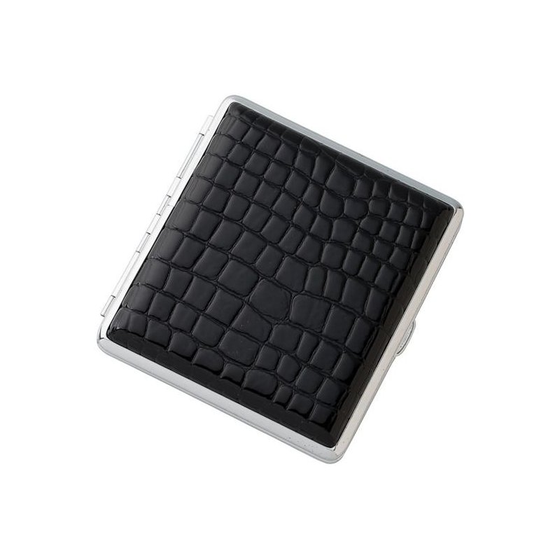 Tabachera Angelo Croc Negru Cauciuc 20 tigarete